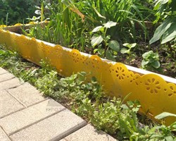 Лента бордюрная садовая Декор БД-15 желтая 15 см х 9 м - фото 20397