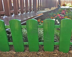 Садовое ограждение Штакетник хаки 40 см - фото 21264