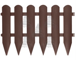 Садовое ограждение Штакетник коричневое 40 см - фото 21269