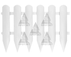 Садовое ограждение Штакетник белое 40 см - фото 21276