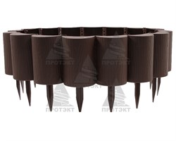 Садовое ограждение бордюр Пеньки коричневый 15 см * 1,6 м - фото 21307