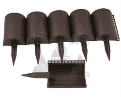 Садовое ограждение бордюр Пеньки коричневый 15 см * 1,6 м - фото 21309