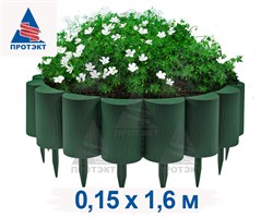 Садовое ограждение бордюр Пеньки хаки 15 см * 1,6 м - фото 21311