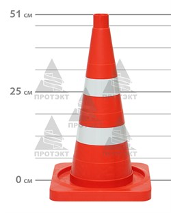 Конус дорожный с 2 светоотражающими полосами КС-2.8 - фото 22043