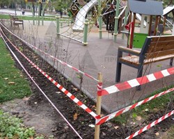 Оградительная лента бело красная Стандарт ЛО-250/75 - фото 22261