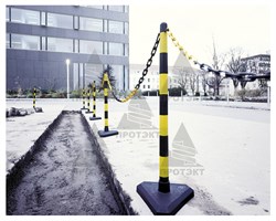 Цепь оградительная сигнальная пластиковая желто-черная 6 мм * 25 п.м. - фото 22515