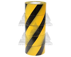 Оградительная лента желто черная Стандарт ЛО-100/75 - фото 22715