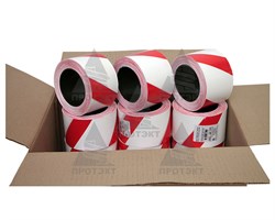 Оградительная лента бело красная Стандарт ЛО-250/75 - фото 22718