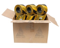 Оградительная лента желто черная Эконом ЛО-200/50 - фото 22772