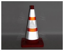Конус дорожный с 3 светоотражающими полосами КС-2.8 С МАСКОЙ - фото 23308