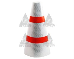 Маска для конуса 510 мм с 3-мя белыми светоотражающими полосами - фото 23422