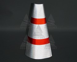 Маска для конуса 510 мм с 3-мя белыми светоотражающими полосами - фото 23424