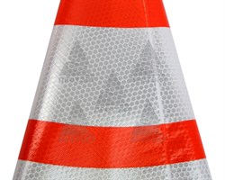 Маска для конуса 510 мм с 3-мя белыми светоотражающими полосами - фото 23427