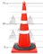 Конус дорожный с 3 белыми полосами с утяжелителем КС-3.4.0, цельнолитой - фото 22070