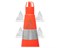 Конус дорожный с 3 светоотражающими полосами КС-3.8, цельнолитой - фото 22083