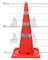 Конус дорожный с 3 светоотражающими полосами КС-3.8, цельнолитой - фото 22087