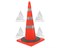 Конус дорожный с 3 светоотражающими полосами с утяжелителем КС-3.8.0, цельнолитой - фото 22090